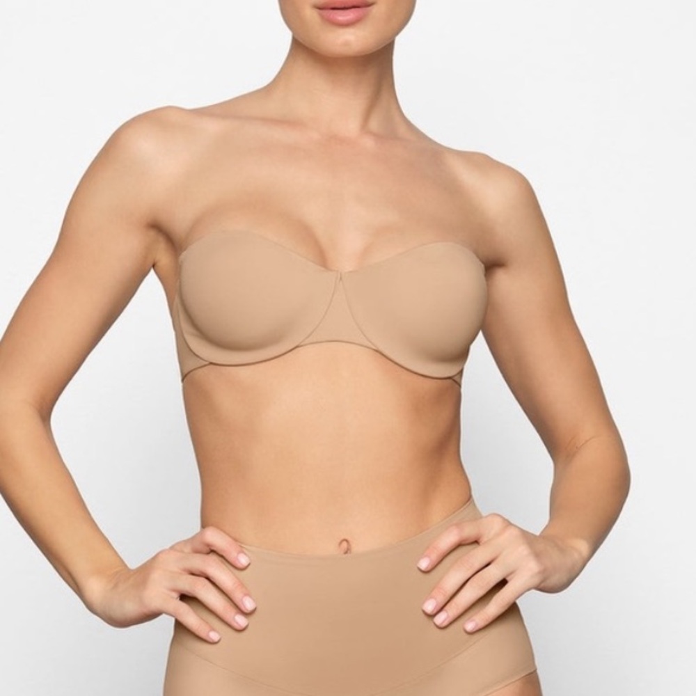 Skims unlined strapless bra - clay